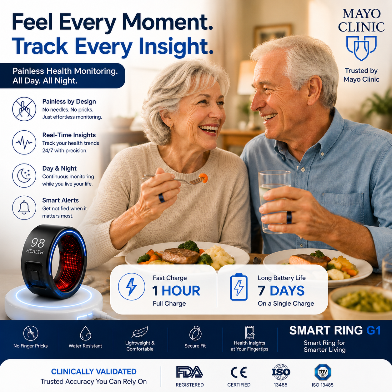 2026 Shopemilees™ G1 Smart Ring | All-in-One Health & Wellness Tracking