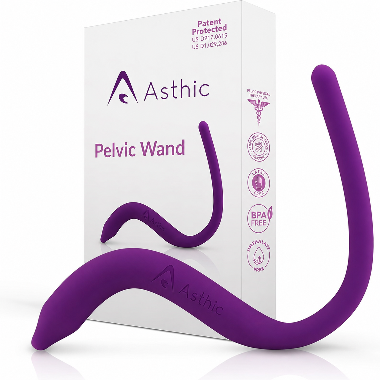 Asthic™ Non-Vibrating Pelvic Wand, Muscle Trigger Point Massager